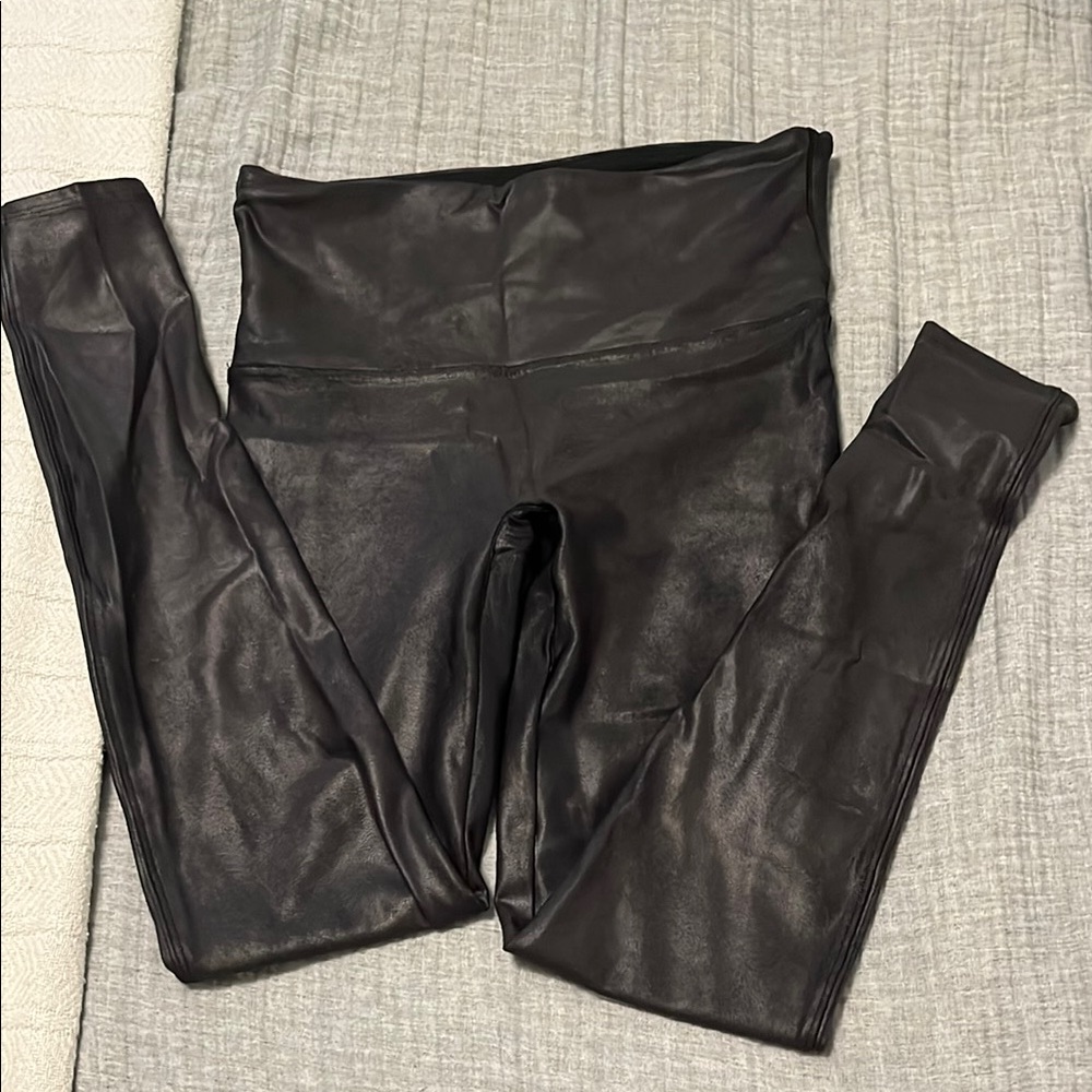 Spanx- Black Faux Leather Leggings